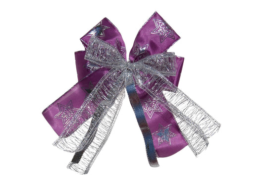 Simple Chic Bow - Purple & Silver