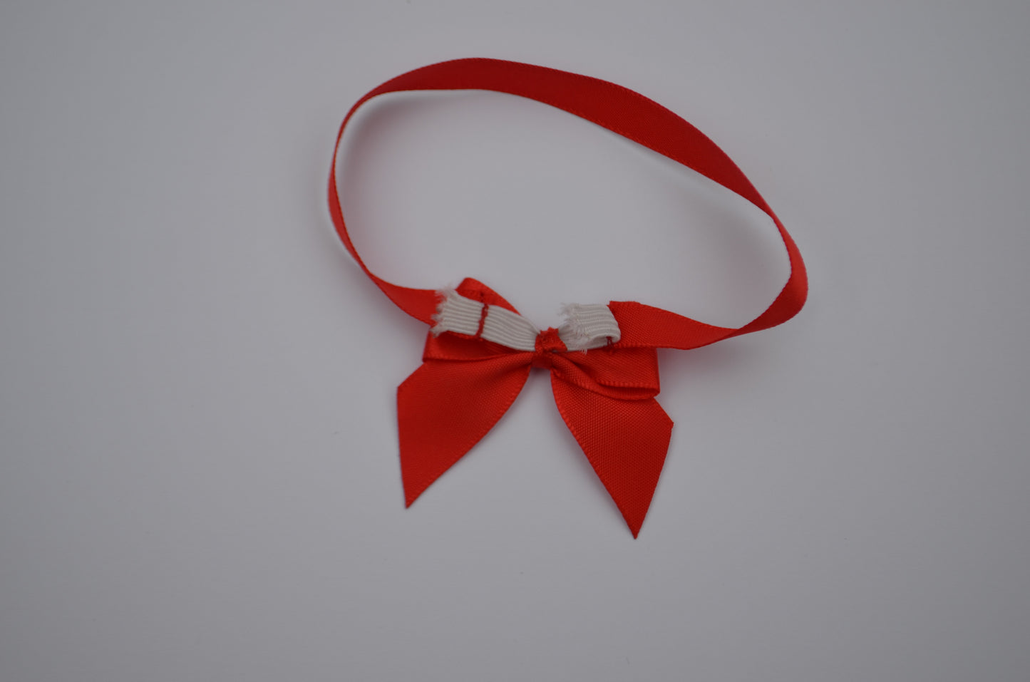 Mini Satin Bow with Elastic - Available in Red and Blue