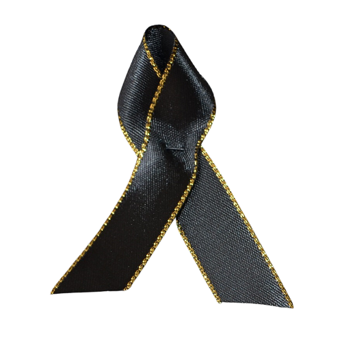 Mourning Ribbon Deluxe with Gold Rim - 10 Pieces